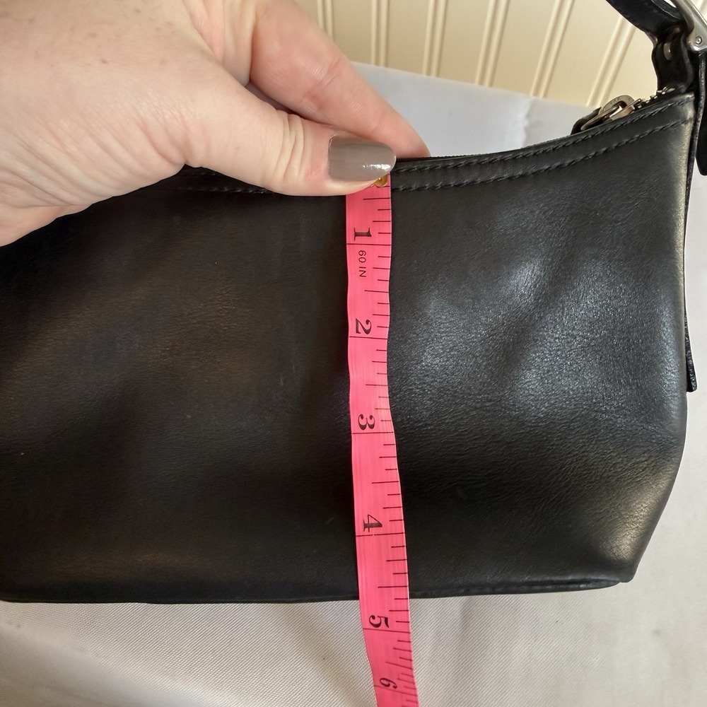 Vintage Coach Demi 9844 Hobo Baguette Swing Bag Purse Black Soft Leather - Picture 13 of 14